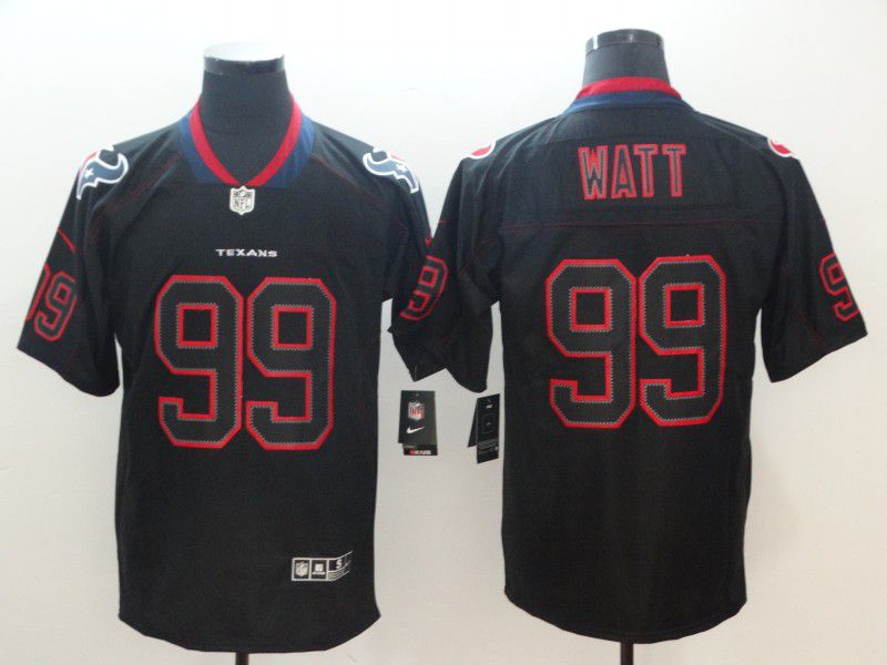 Men Houston Texans #99 Watt Nike Lights Out Black Color Rush Limited NFL Jerseys